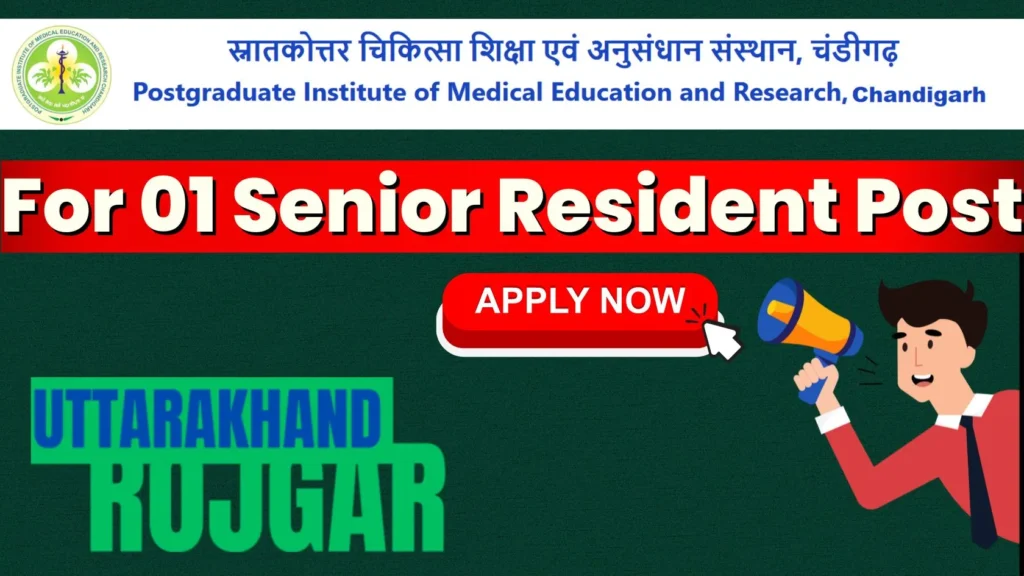 PGIMER Senior Resident Recruitment 2024 For 01 Post, How to Apply